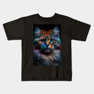 Serious Cat portrait Kids T-Shirt